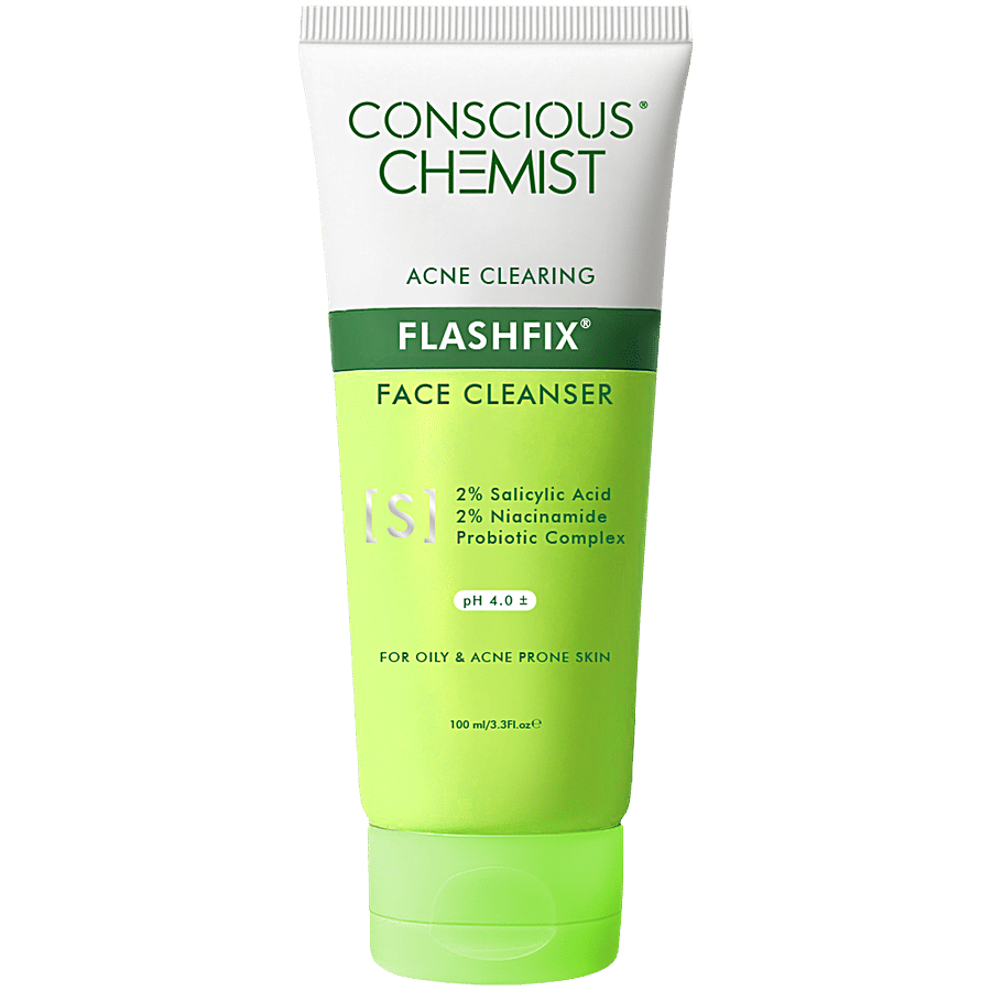 Conscious Chemist Flashfix Gentle Exfoliating Face Cleanser For Oily Acne Prone Skin - Skin Care on OZO Mart