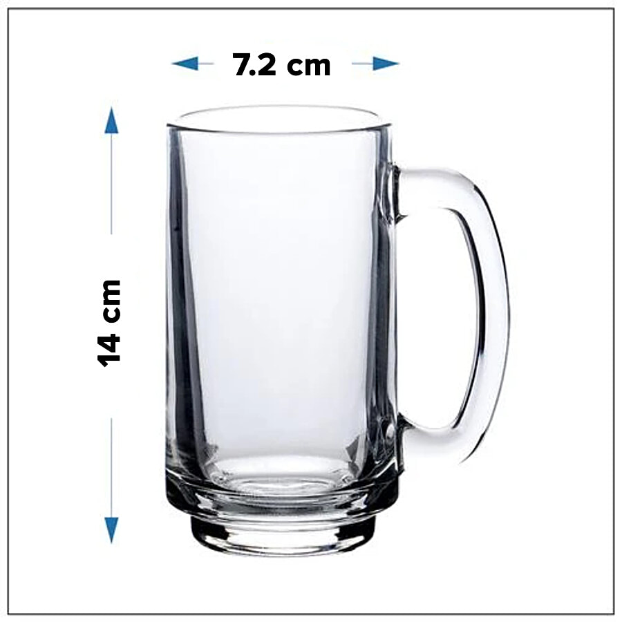 Yera Glass Beer Mug Plain, Lightweight, 345 ml