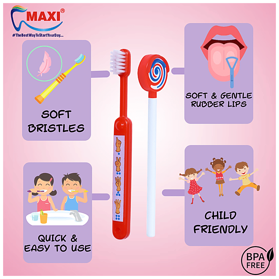 Buy MAXI ABC Baby Toothbrush and Tongue Cleaner-Oral Hygiene Kit