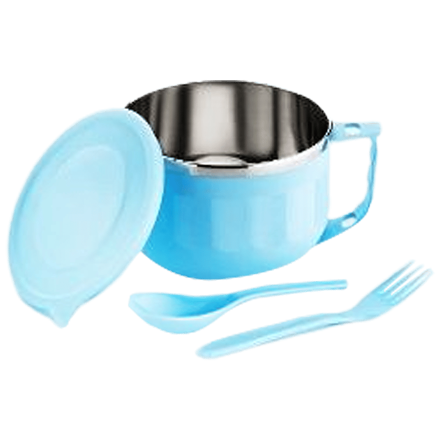 Trm Multi-Use/Maggie Noodle Soup Bowl With Lid & Spoon Holder - Insulated Stainless Steel - Western Snacks on OZO Mart