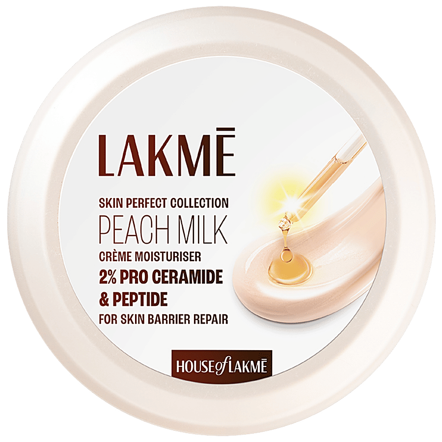 Lakme Peach Milk Creme Moisturiser With 2% Pro Ceramide & Peptide - Detergents on OZO Mart