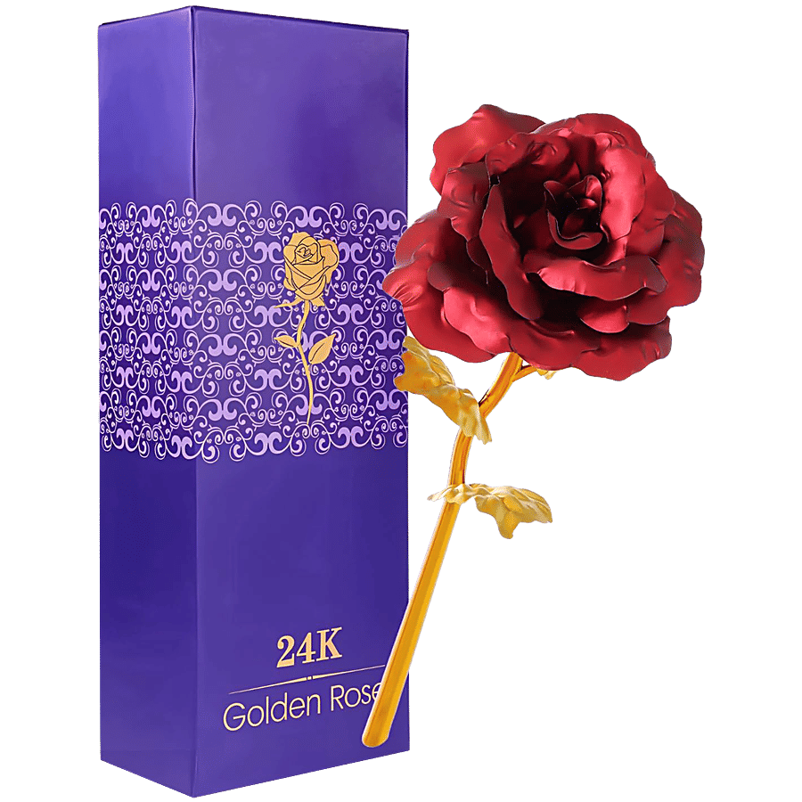 Buy JBG Home Store Red Rose Flower Gift Box - With Golden Leaf