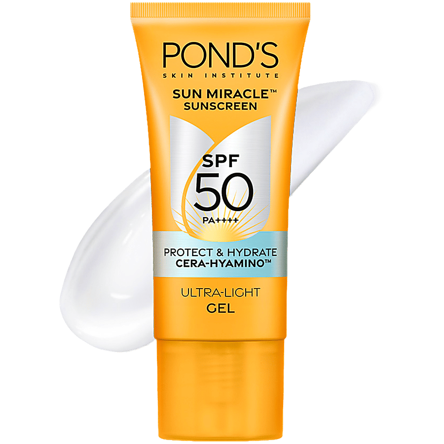 Ponds Sun Miracle SPF 50 PA+++ Sunscreen Creme Gel - With Hyaluronic, Protect & Bright - Skin Care on OZO Mart