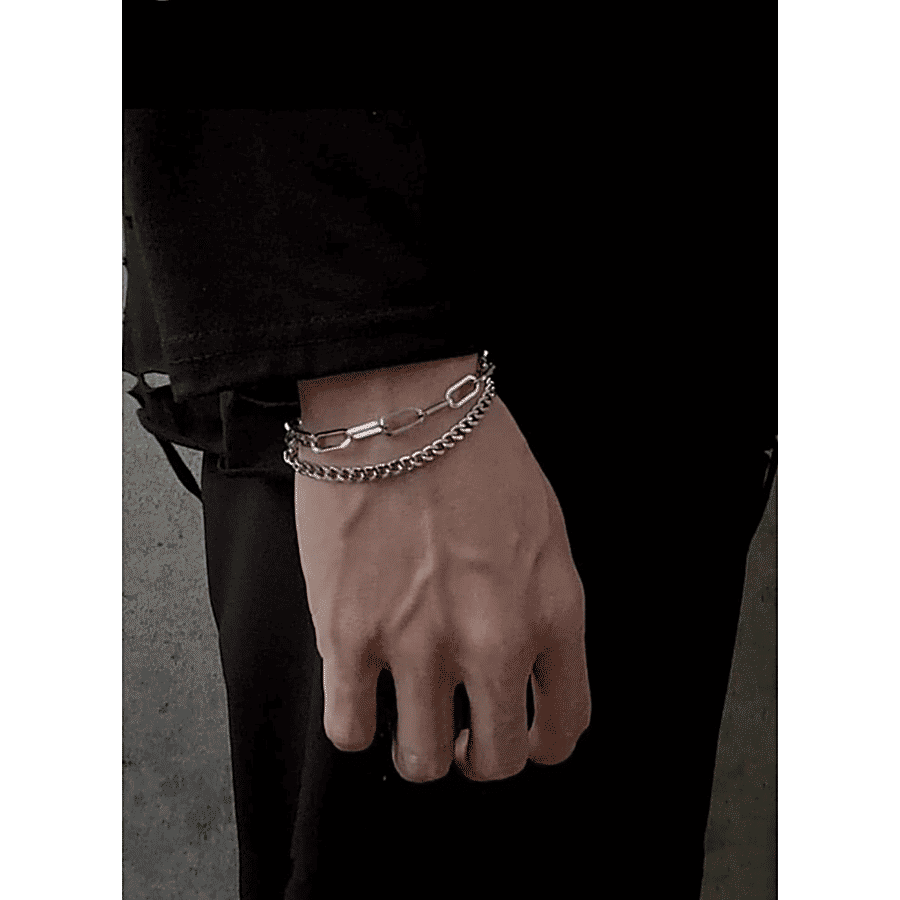 Buy Pearlfiesta Stylish Chain Style Stainless Steel Bracelet For