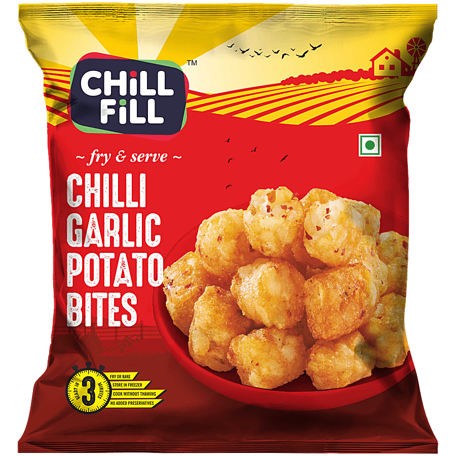Chillfill Chilli Garlic Potato Bites - Fry & Serve - Frozen Snacks on OZO Mart