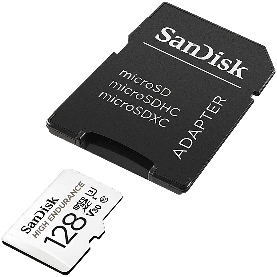 Buy Sandisk 128GB High Endurance microSDXC Card – With Adapter For