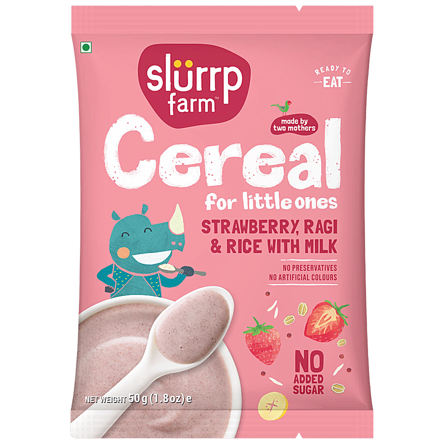 Slurrp Farm Strawberry, Ragi and Rice with Milk Cereal - Baby Formula on OZO Mart