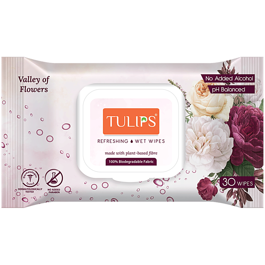 Tulips Valley of Flowers Refreshing Wet Wipes - Baby Care on OZO Mart
