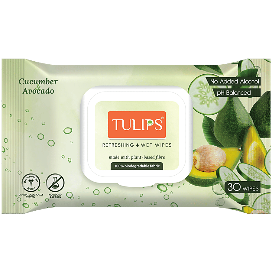 Tulips Cucumber & Avocado Refreshing Wet Wipes - Baby Care on OZO Mart