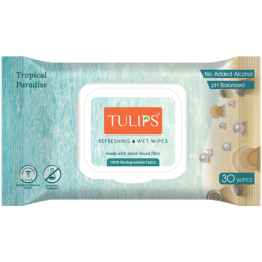 Tulips Tropical Paradise Refreshing Wet Wipes - Baby Care on OZO Mart