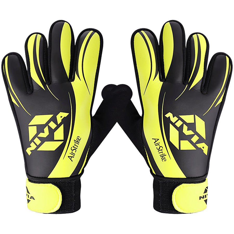 Buy Nivia Airstrike Goalkeeper Gloves Black Green Online at