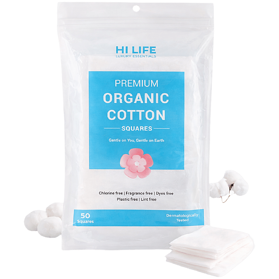 Hi Life Premium Organic Cotton Makeup Removal Pads - Round - Feminine Hygiene on OZO Mart