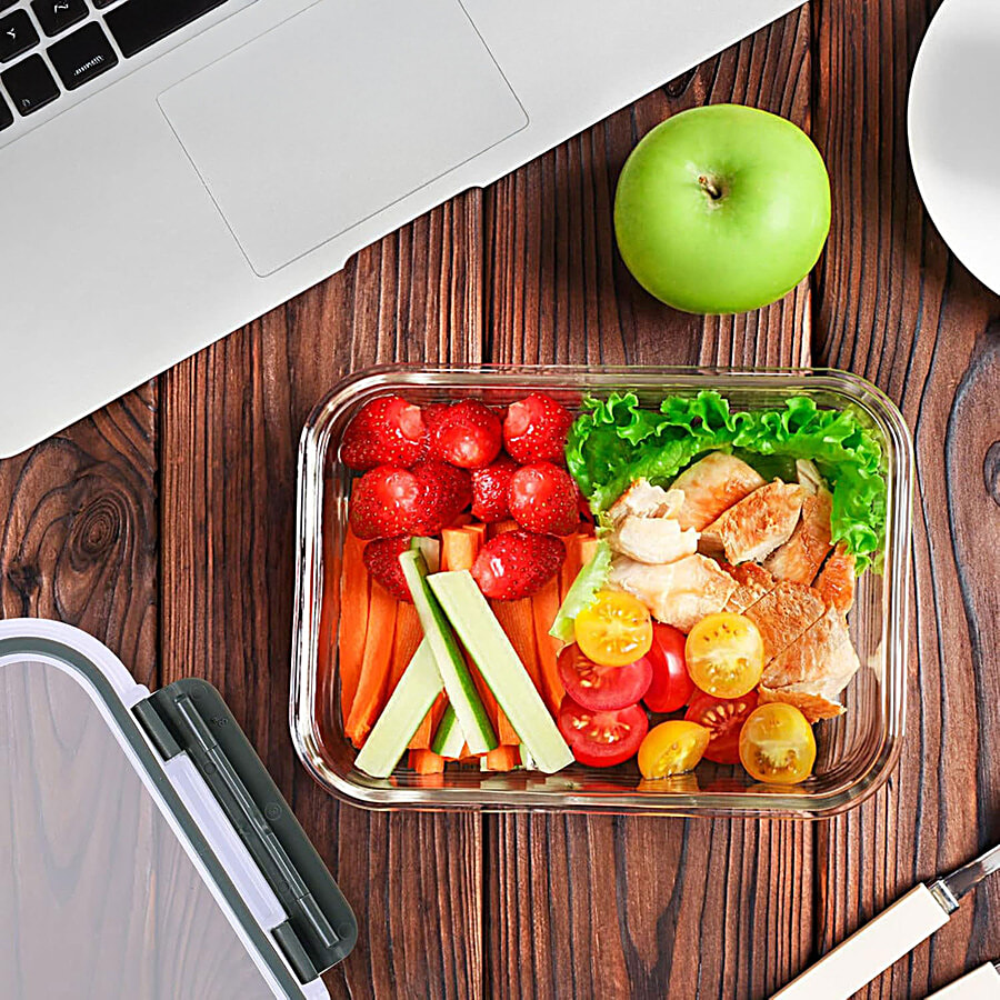 Lifelong FineDine Food Storage Container - 400ml|Air-Tight Fridge Organizer Case|Glass Box with BPA-Free Locking Lids|Microwave &amp; Freezer Safe|Leak Proof Food Storage Meal Prep Containers-Round(Transparent)