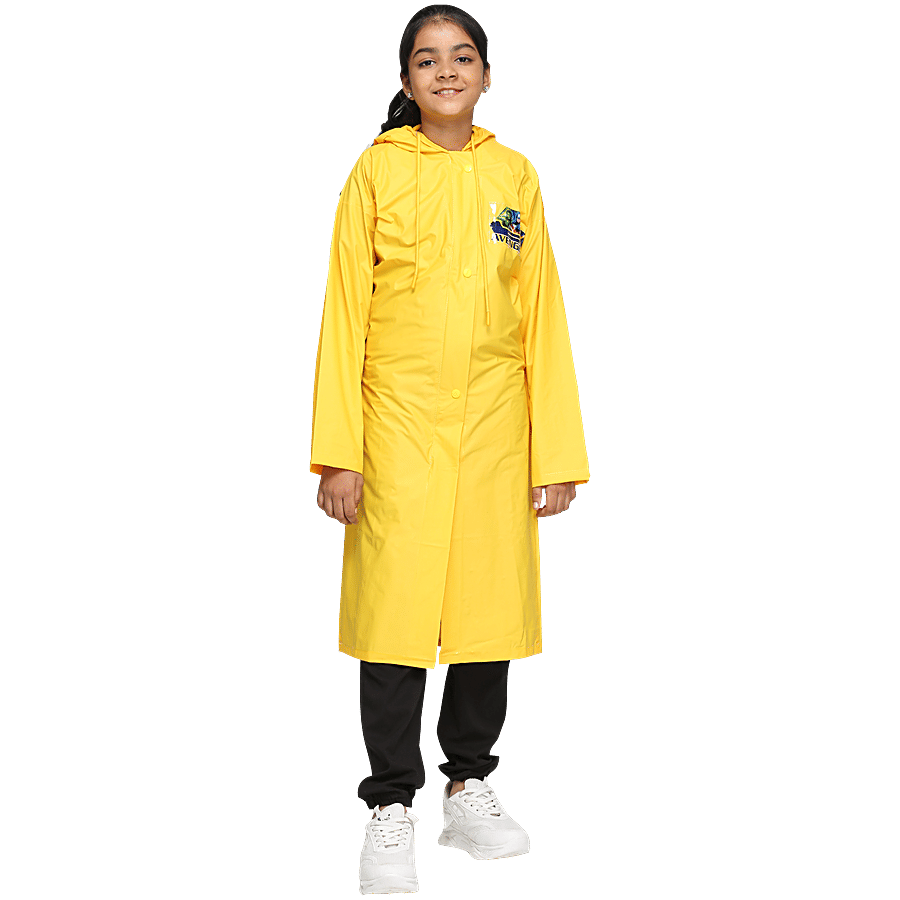 yellow backpacking rain jacket